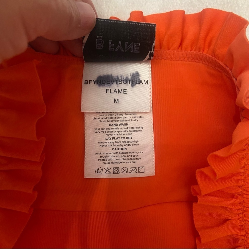 New! BFyne Blayze Orange Smocked Ruffled Bikini Bottom 1100 - Picture 4 of 7